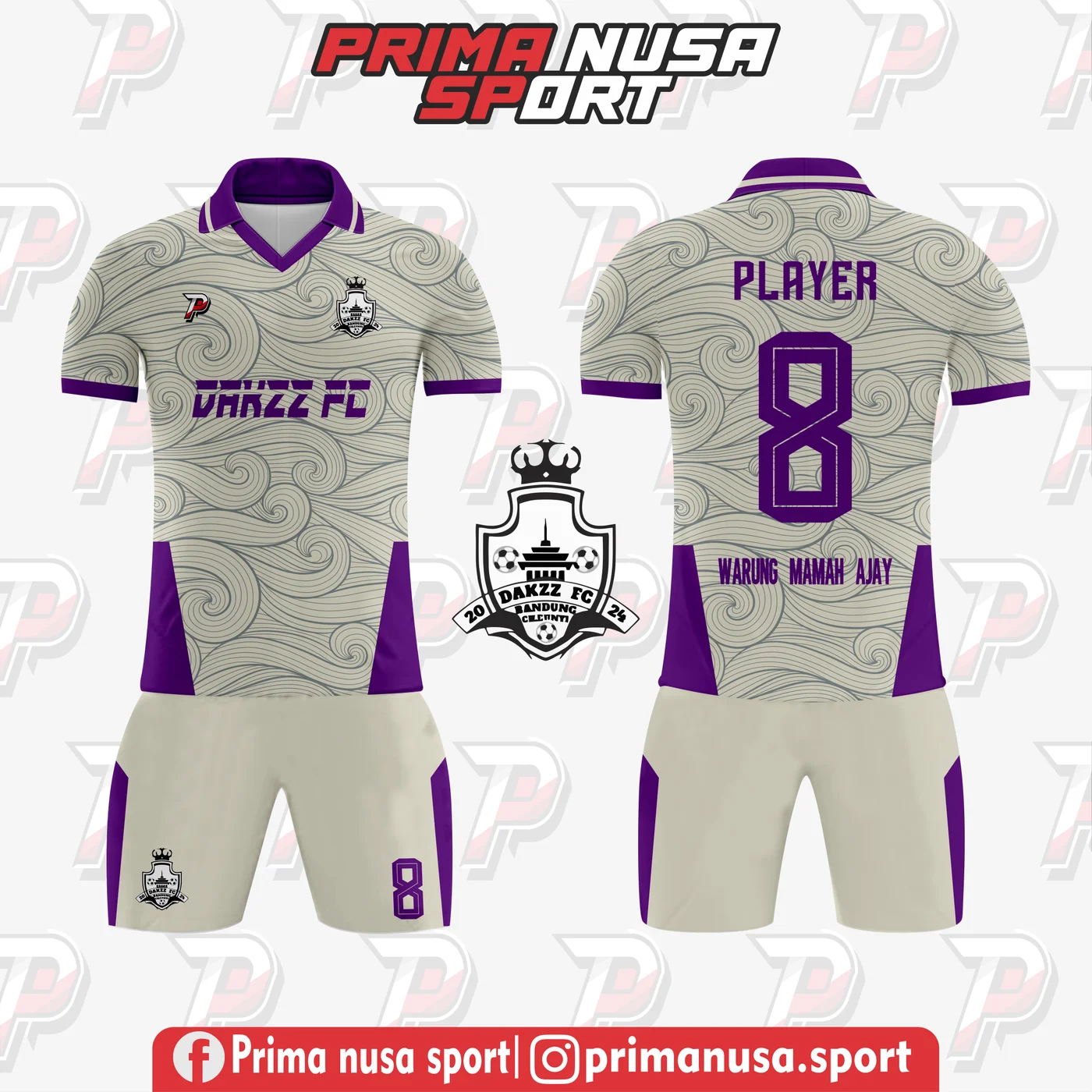Jersey Dakzz FC Megamendung Purple Prima Nusa Sport